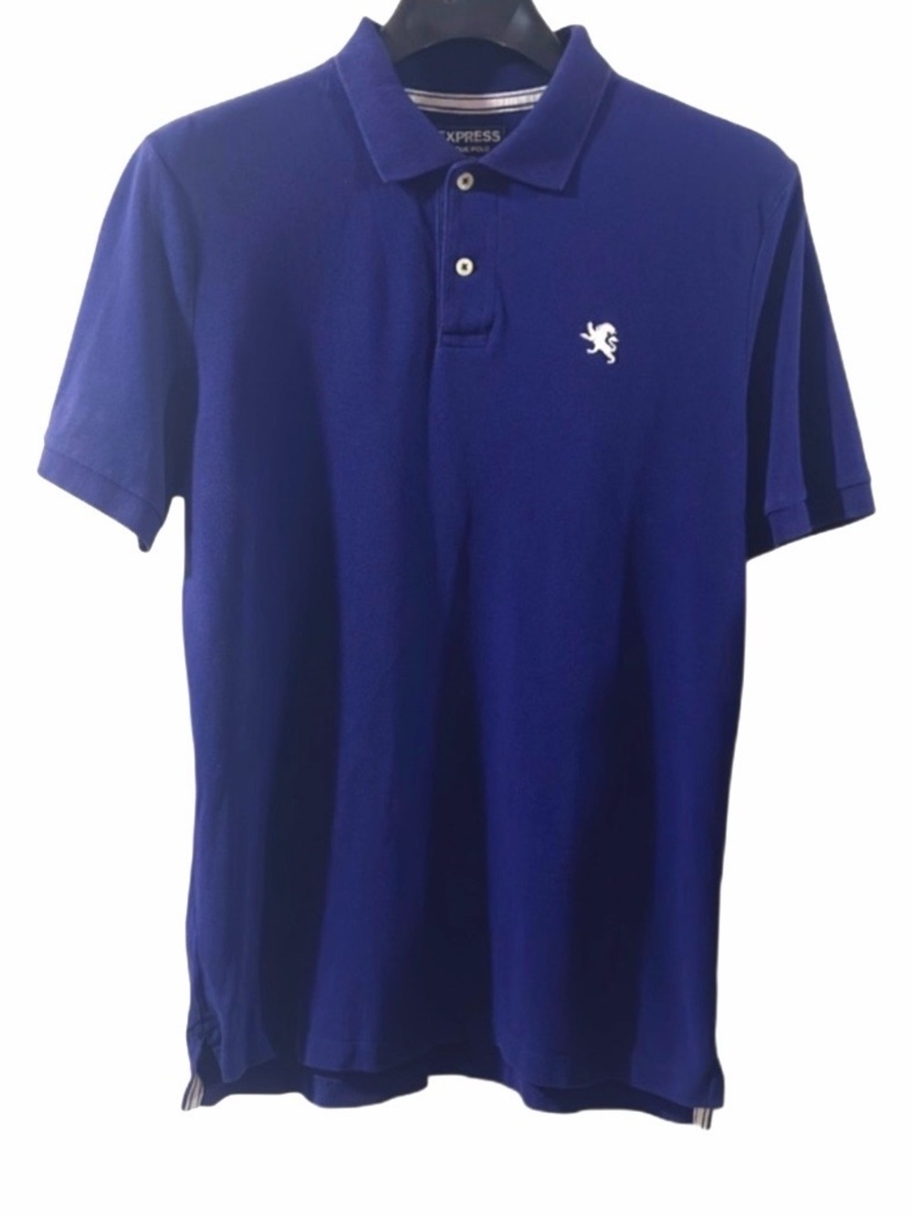 Retro Express Purple Polo Shirt with White Logo Size Men’s Medium